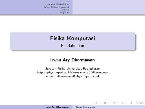 Fisika Komputasi - Pendahuluan - Fisika Universitas Padjadjaran