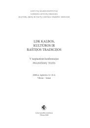 Ldk kaLbos, kuLtÅ«ros ir raÅ tijos tradicijos - LietuviÅ³ kalbos institutas