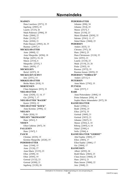 Efterkommere af Erich - ÃrÃ¸ Genealogy