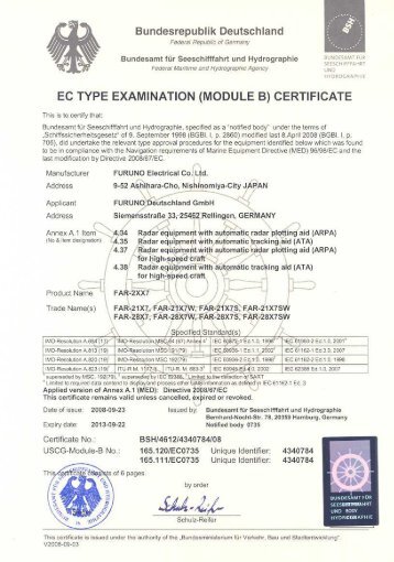 EC TYPE EXAMINATION (MODULE B) CERTIFICATE