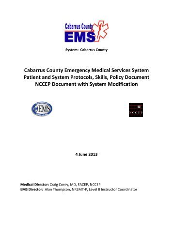 EMS Protocols - Cabarrus County