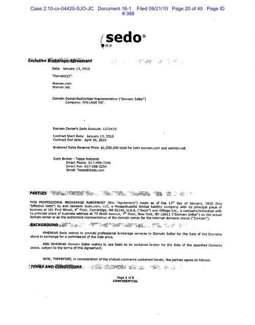 Case 2:10-cv-04420-SJO-JC Document 18-1 Filed 09/21/10 Page 1 ...