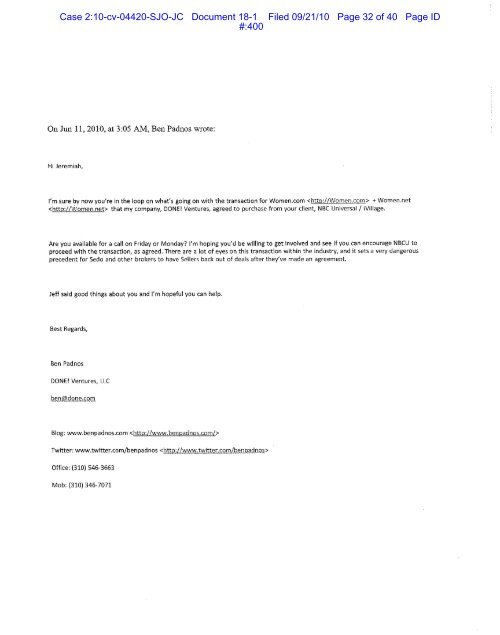 Case 2:10-cv-04420-SJO-JC Document 18-1 Filed 09/21/10 Page 1 ...