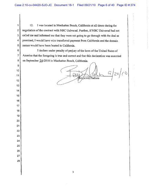 Case 2:10-cv-04420-SJO-JC Document 18-1 Filed 09/21/10 Page 1 ...