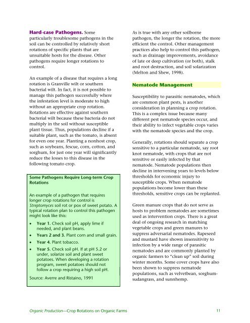 Crop Rotations on Organic Farms