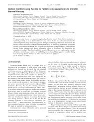 Optical method using fluence or radiance measurements to monitor ...