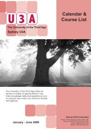 Course List 1st Semester 2009 - Sydney U3A