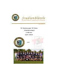 StadionblÃ¤ttle - TSV Weinsberg Fussball - Aktive Mannschaften