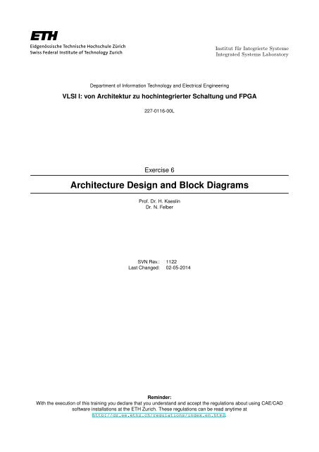 VLSI I: von Architektur zu hochintegrierter Schaltung und FPGA