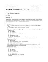 medical records procedure - University of Kentucky