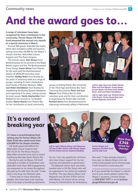 Hertsmere News Summer 2012 - Hertsmere Borough Council