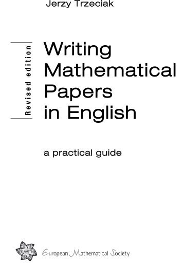 Writing Mathematical Papers in English, Trzeciak