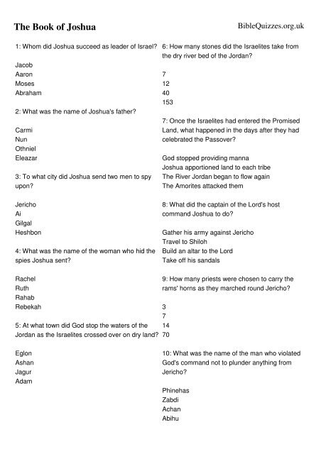 Download Printable Quiz Bible Quizzes And Puzzles