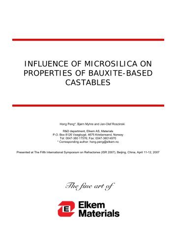 Influence of microsilica on properties of bauxite-based ... - Elkem