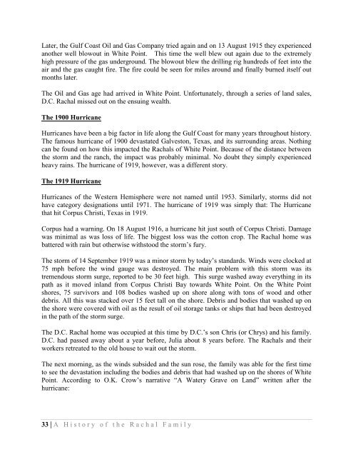 A History of the Rachal Family of White Point, Texas - New Page 1