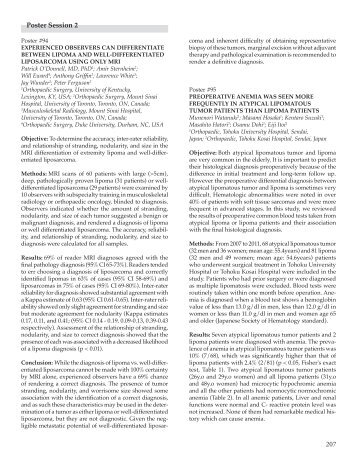 207 Poster Session 2 - Connective Tissue Oncology Society