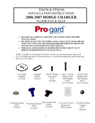 Charger Floor Pan Instructions - Pro-Gard Products