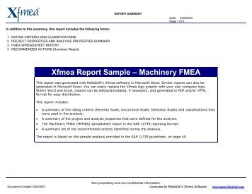 Sample Automotive Machinery FMEA (MFMEA ... - ReliaSoft