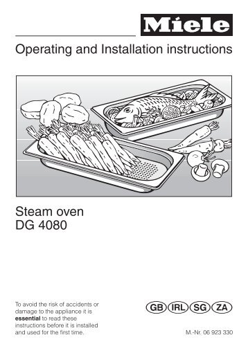 Operating and Installation instructions Steam oven DG 4080