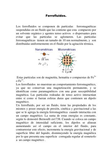 Ferrofluidos. Los ferrofluidos se componen de partículas ...