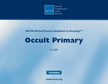 Practice Guidelines in Oncology - Occult Primary