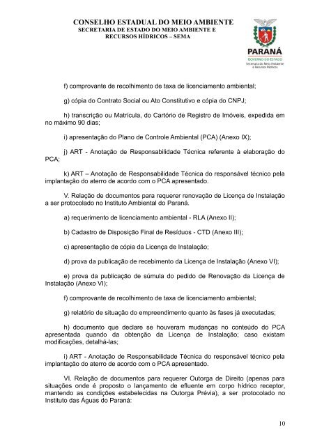 minuta resoluÃ§Ã£o cema nÂº xx/2012 - Conselho Estadual do Meio ...