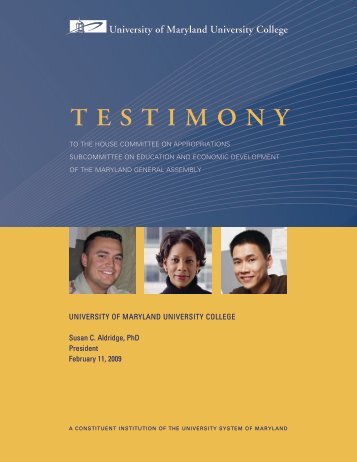 testimony - University of Maryland University College