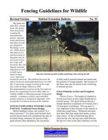 Fencing Guidelines for Wildlife - Wyoming Game & Fish Department