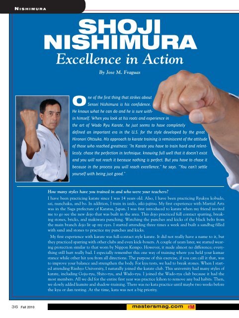 SHOJI NISHIMURA Excellence in Action - USA Wado Ryu Karate-Do