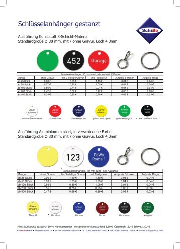 Schlüsselanhänger gestanzt - SchiBo GmbH