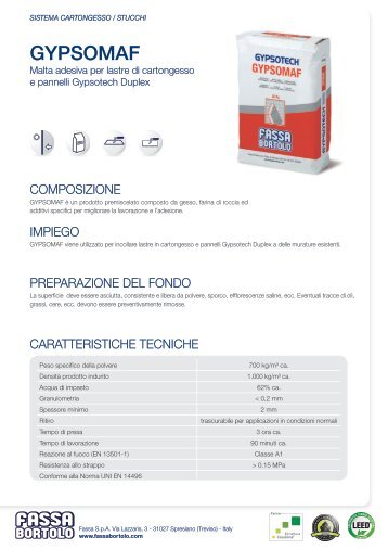 Scarica la scheda tecnica del prodotto GYPSOMAF - Infobuild