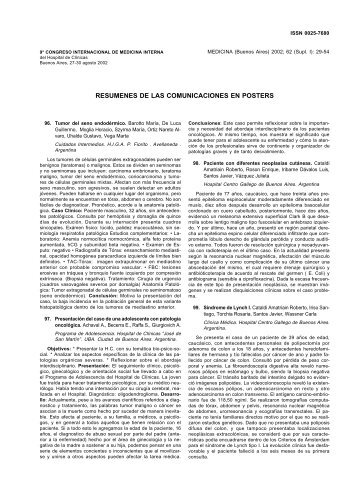 resumenes de las comunicaciones en posters - Medicina (Buenos ...