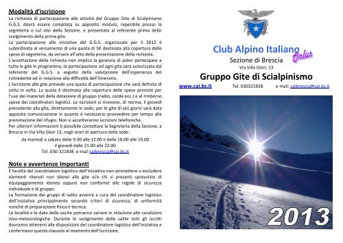 Club Alpino Italiano - CAI Sezione di Brescia