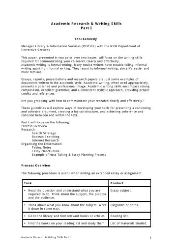 Academic writing and research