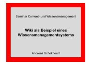 Wiki als Beispiel eines Wissensmanagementsystems