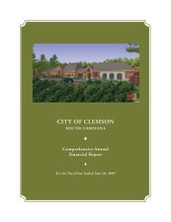 Comprehensive annual Financial report - The City of Clemson