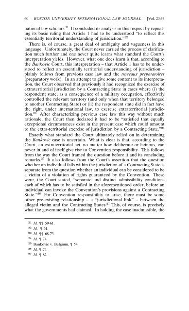 THE NATO BOMBING CASE (BANKOVIC ET AL. V. BELGIUM ET AL ...