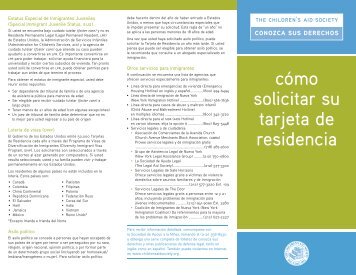 solicitar la Tarjeta de Residencia - The Children's Aid Society