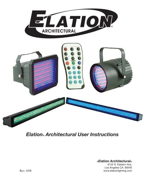 ELAR EXBAR User Manual (pdf) - Elation Professional