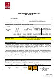 Material/Product Safety Data Sheet (MSDS-PSDS) - Battery Web