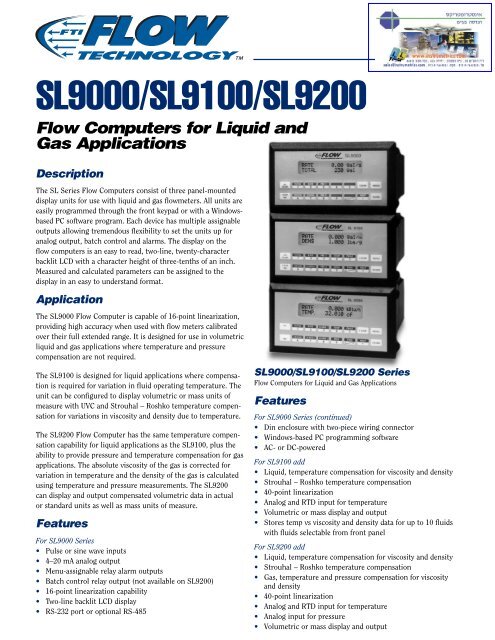 SL Series Flow Computers for Liquid and Gas Applications