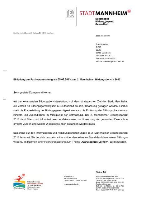 Sehr Geehrte Damen Und Herren Gendergerecht Seite 1/2 ___ __ Sehr geehrte Damen und Herren, mit der