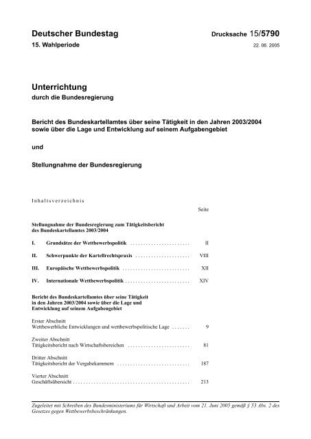 Deutscher Bundestag Unterrichtung - DIP - Deutscher Bundestag