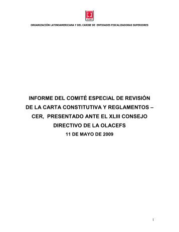 informe del comité especial de revisión de la carta ... - olacefs