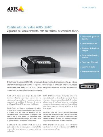 Codificador de VÃ­deo AXIS Q7401 - Xtech.com.br