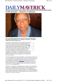 Neville Alexander - a linguistic revolutionary - Saide Blog