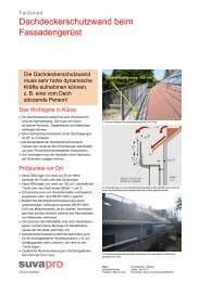 Factsheet. Dachdeckerschutzwand beim FassadengerÃ¼st - Suva