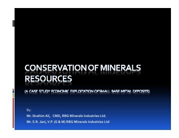 Conservation of Mineral Resources - GMDC