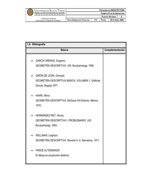 4.3.2 GeometrÃ­a Descriptiva I 1. InformaciÃ³n General Asignatura ...