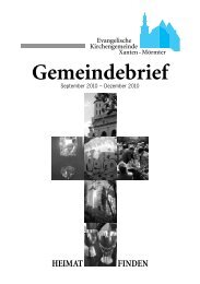 Gemeindebrief - Evangelische Kirchengemeinde Xanten-Mörmter